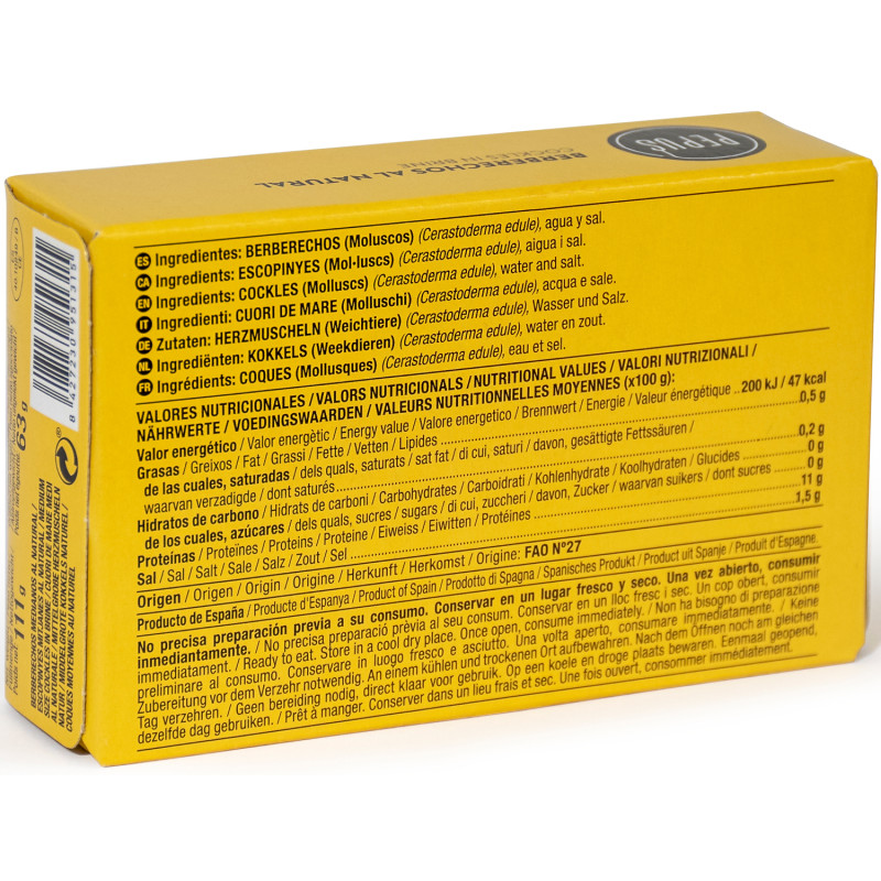 BERBERECHOS AL NATURAL MEDIANOS (50-60) OL-120